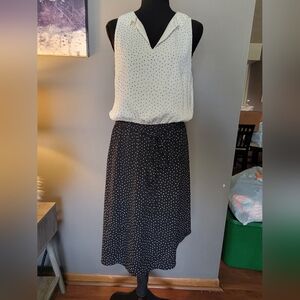 Loft Chic Black and White Polka Dot Dress